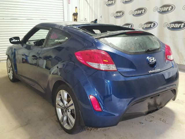 KMHTC6AD8HU321924 - 2017 HYUNDAI VELOSTER B BLUE photo 3