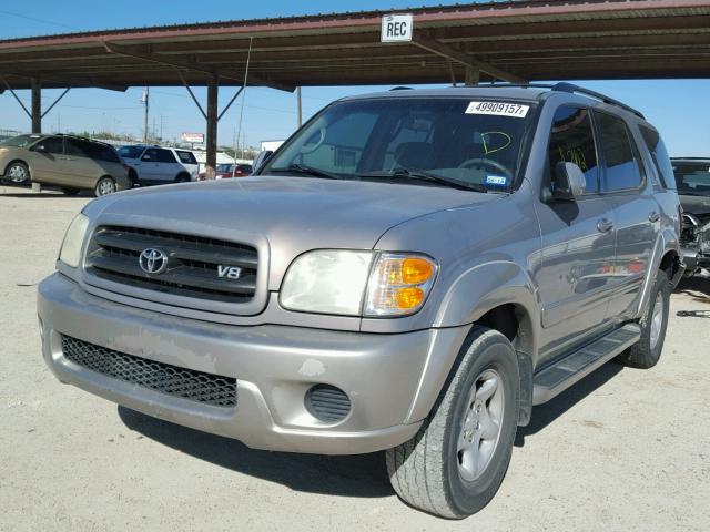 5TDZT34A02S137345 - 2002 TOYOTA SEQUOIA SR GRAY photo 2