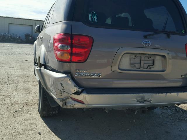 5TDZT34A02S137345 - 2002 TOYOTA SEQUOIA SR GRAY photo 9