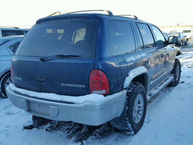 1B4HS58N82F152261 - 2002 DODGE DURANGO SL BLUE photo 4