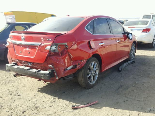 3N1AB7AP2FY336785 - 2015 NISSAN SENTRA S RED photo 4