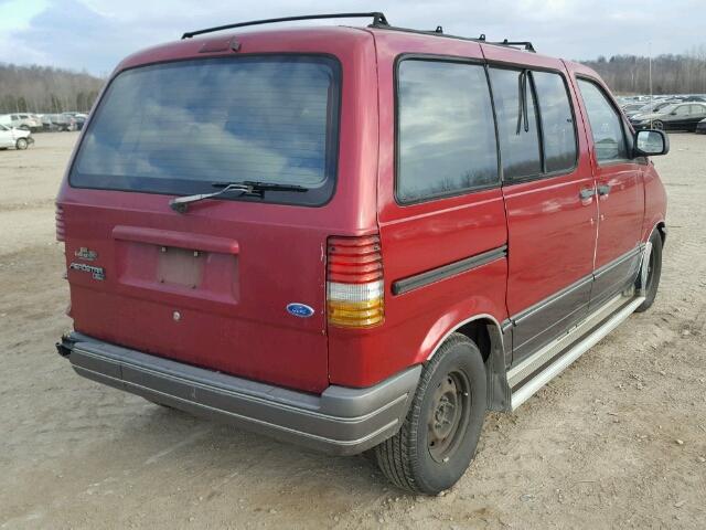 1FMCA11U7RZA38010 - 1994 FORD AEROSTAR RED photo 4