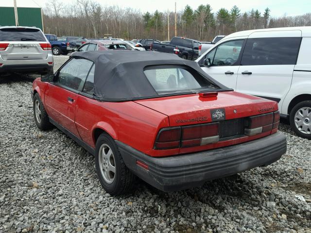 1G1JC34T1R7139472 - 1994 CHEVROLET CAVALIER R RED photo 3