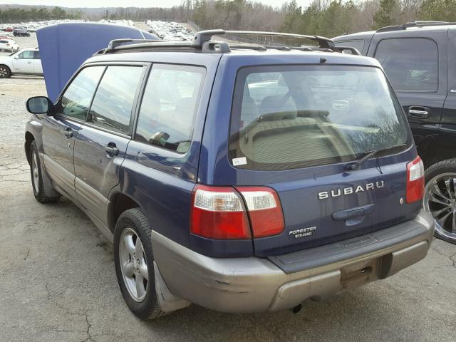 JF1SF65582H753414 - 2002 SUBARU FORESTER S BLUE photo 3