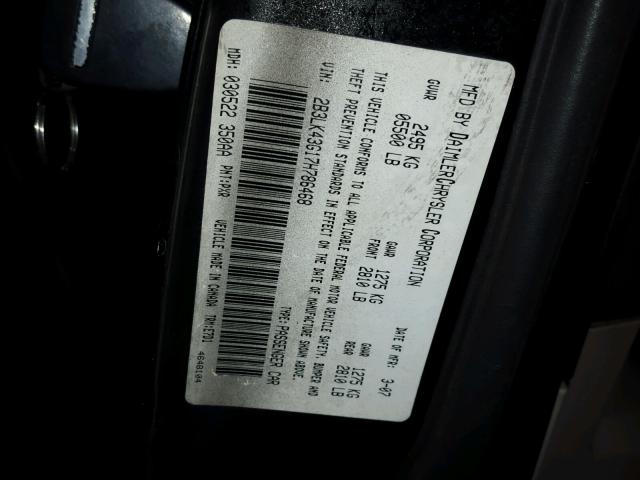 2B3LK43G17H786468 - 2007 DODGE CHARGER SE BLACK photo 10