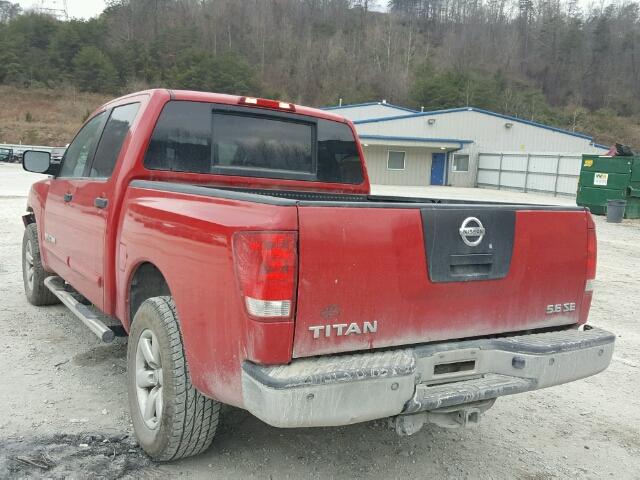 1N6AA07C28N350291 - 2008 NISSAN TITAN XE RED photo 3