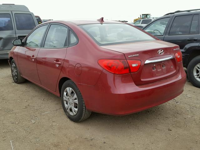 KMHDU4AD2AU196964 - 2010 HYUNDAI ELANTRA BL RED photo 3