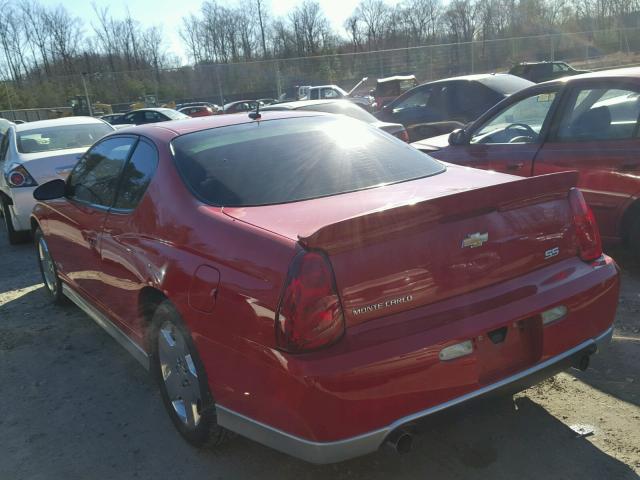 2G1WL16C969245850 - 2006 CHEVROLET MONTE CARL RED photo 3