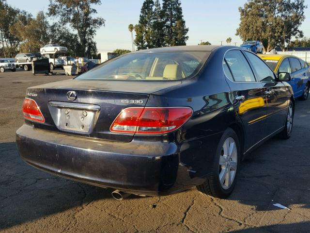 JTHBA30G255098588 - 2005 LEXUS ES 330 BLUE photo 4