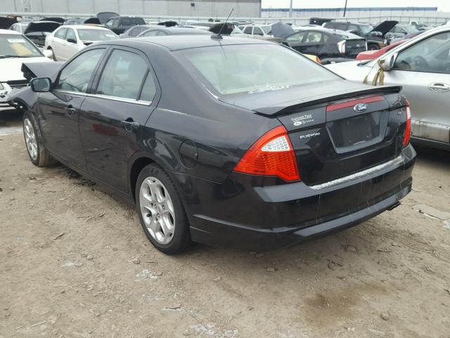 3FAHP0HA2BR158943 - 2011 FORD FUSION SE BLACK photo 3