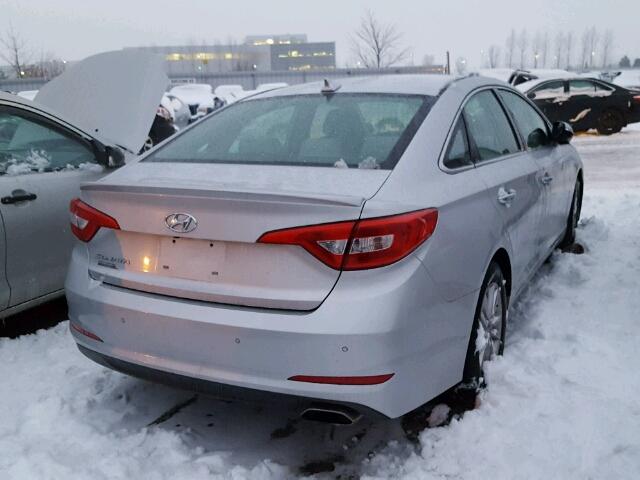 5NPE24AF6FH004849 - 2015 HYUNDAI SONATA SE SILVER photo 4