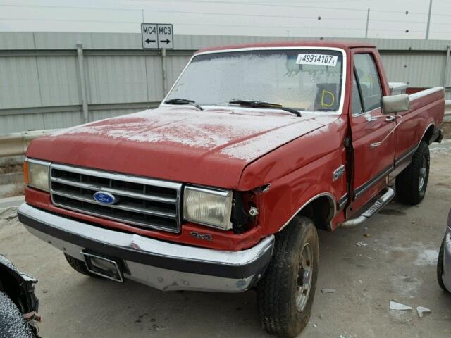 1FTHF26H6KPA85575 - 1989 FORD F250 RED photo 2