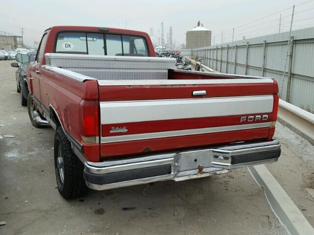 1FTHF26H6KPA85575 - 1989 FORD F250 RED photo 3