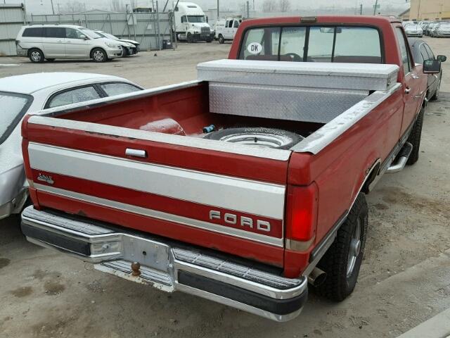1FTHF26H6KPA85575 - 1989 FORD F250 RED photo 4
