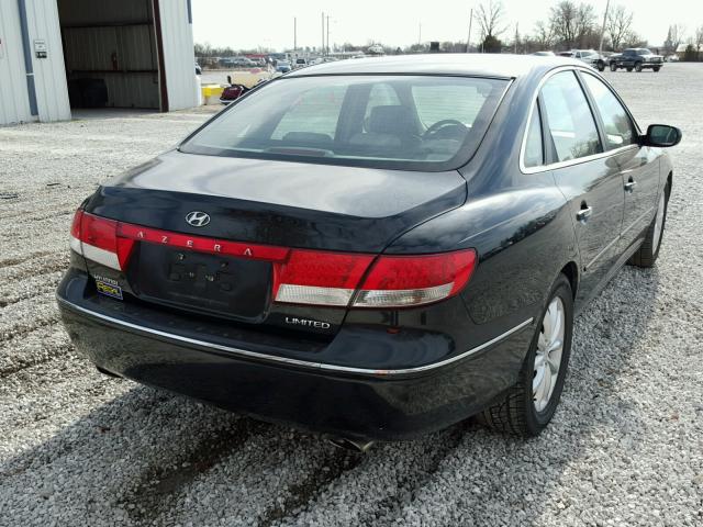 KMHFC46F06A122764 - 2006 HYUNDAI AZERA SE BLACK photo 4