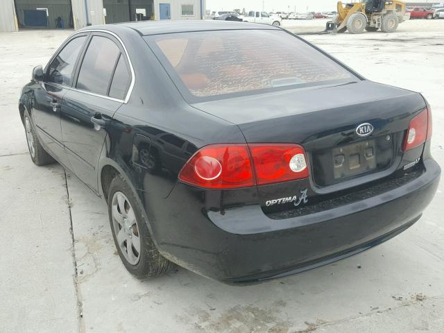 KNAGE123265040215 - 2006 KIA OPTIMA LX BLACK photo 3