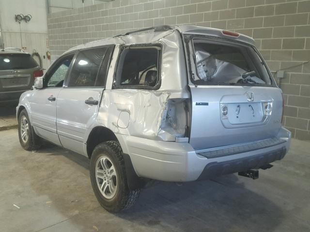 2HKYF18574H621381 - 2004 HONDA PILOT EXL SILVER photo 3