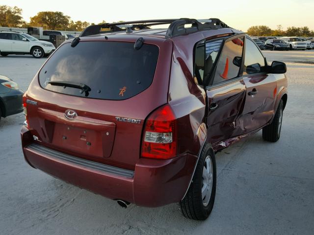 KM8JM12B56U280850 - 2006 HYUNDAI TUCSON GL RED photo 4