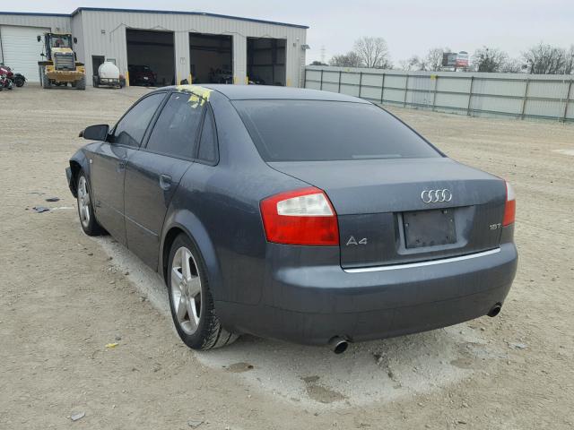 WAUJC68E94A276642 - 2004 AUDI A4 1.8T BLUE photo 3