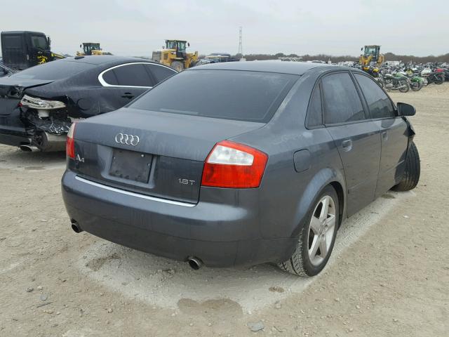 WAUJC68E94A276642 - 2004 AUDI A4 1.8T BLUE photo 4