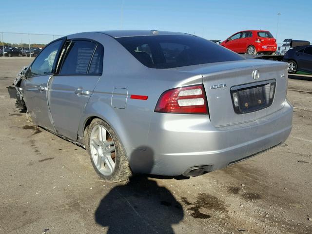 19UUA66278A004774 - 2008 ACURA TL SILVER photo 3