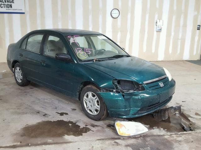 2HGES16511H530985 - 2001 HONDA CIVIC LX GREEN photo 1