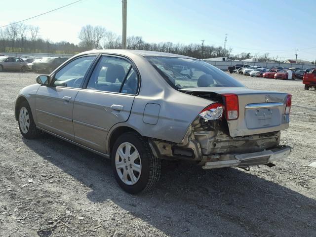 1HGES26793L007324 - 2003 HONDA CIVIC EX BEIGE photo 3