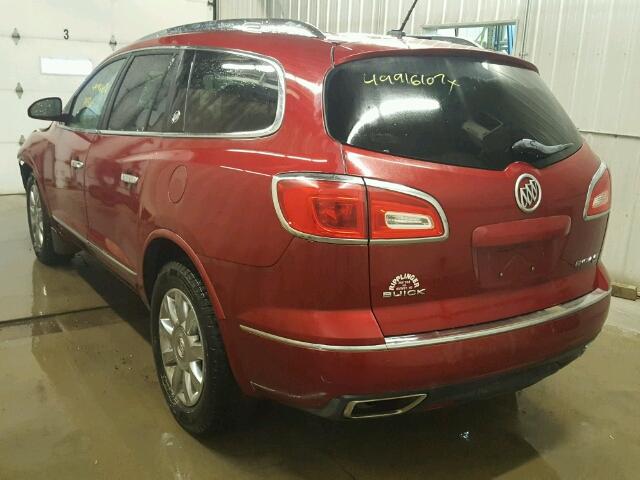 5GAKVDKD0DJ189509 - 2013 BUICK ENCLAVE RED photo 3