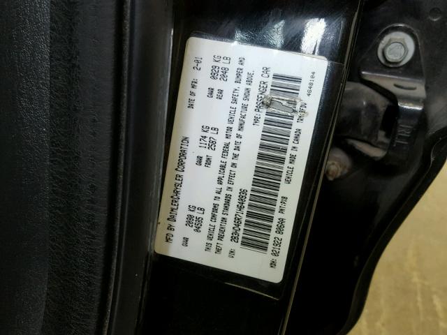 2B3HD46R71H640936 - 2001 DODGE INTREPID S Qara foto 10