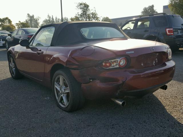 JM1NC25F170129753 - 2007 MAZDA MX-5 MIATA BURGUNDY photo 3