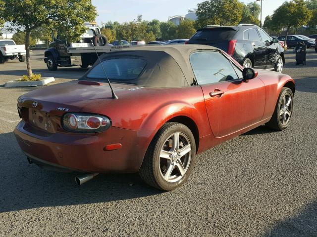 JM1NC25F170129753 - 2007 MAZDA MX-5 MIATA BURGUNDY photo 4