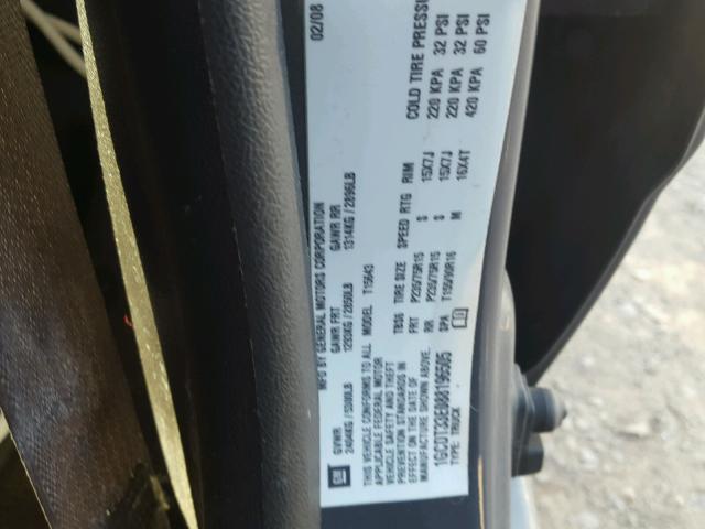 1GCDT33E088196505 - 2008 CHEVROLET COLORADO L GRAY photo 10