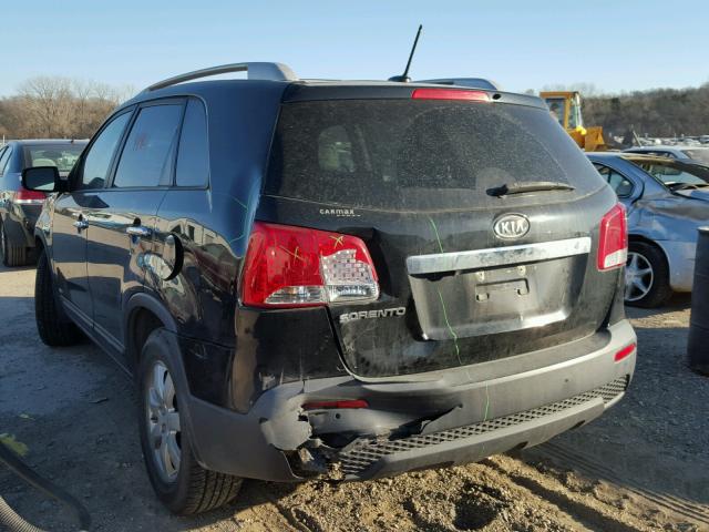 5XYKTCA19BG070540 - 2011 KIA SORENTO BA BLACK photo 3