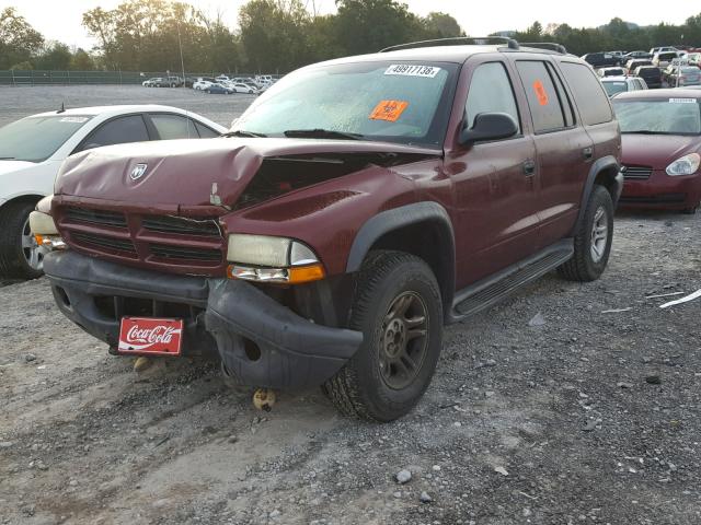 1D4HS38N93F510589 - 2003 DODGE DURANGO SP MAROON photo 2