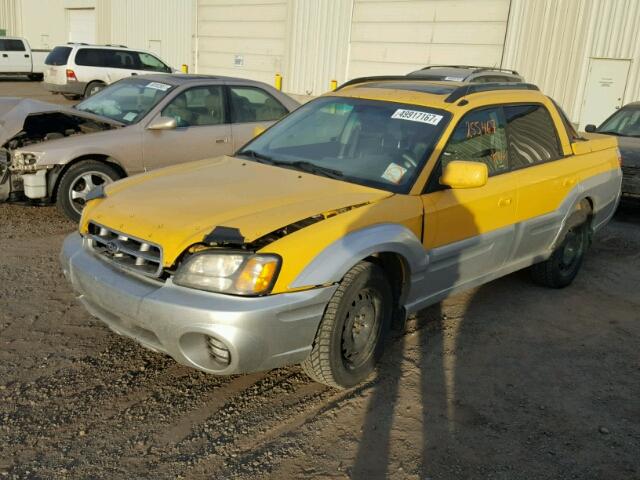 4S4BT61C236103848 - 2003 SUBARU BAJA YELLOW photo 2