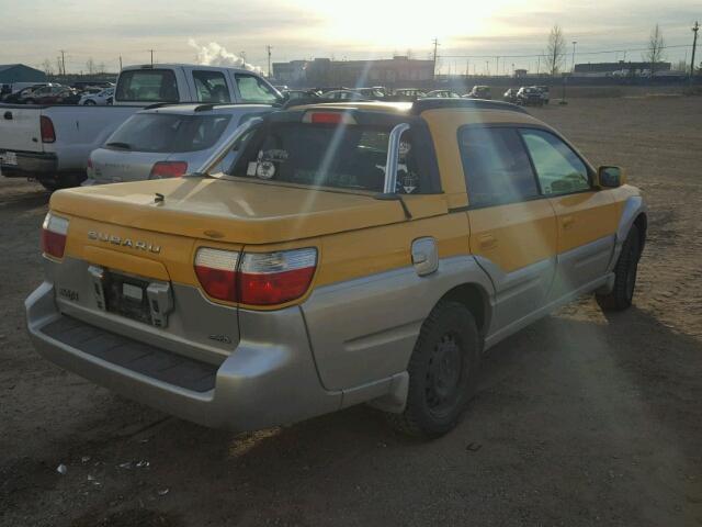 4S4BT61C236103848 - 2003 SUBARU BAJA YELLOW photo 4