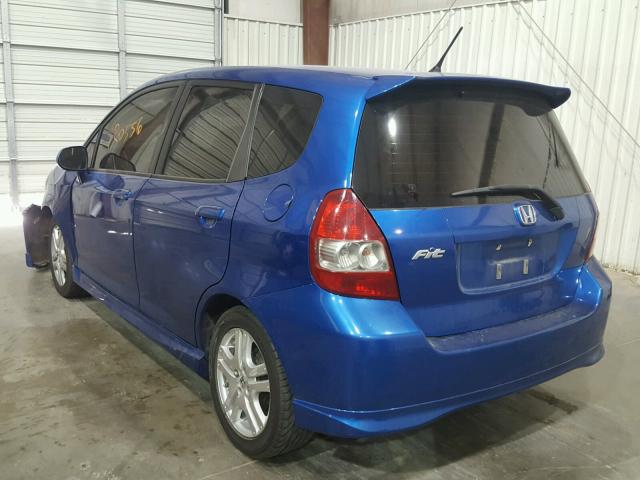 JHMGD38657S033005 - 2007 HONDA FIT S BLUE photo 3