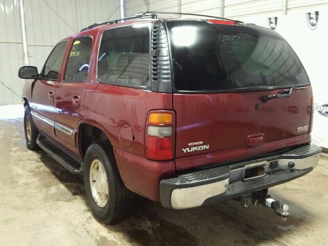 1GKEK13Z23J299414 - 2003 GMC YUKON BURGUNDY photo 3