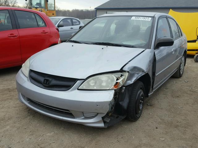 1HGES16535L030478 - 2005 HONDA CIVIC LX SILVER photo 2