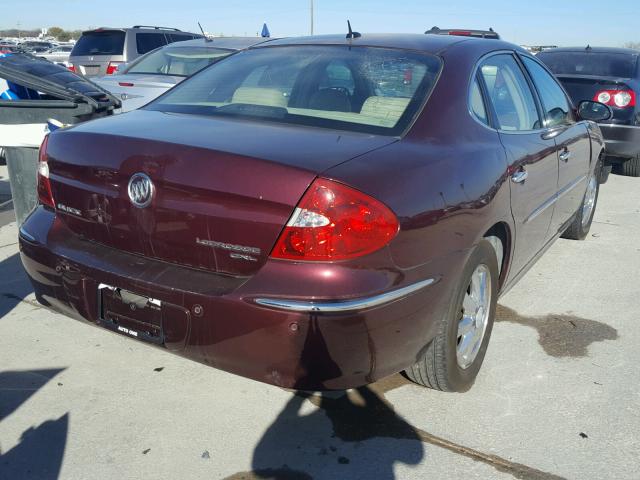 2G4WD582161270848 - 2006 BUICK LACROSSE C BURGUNDY photo 4