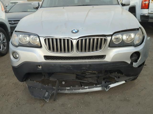 WBXPC93488WJ22853 - 2008 BMW X3 3.0SI SILVER photo 9