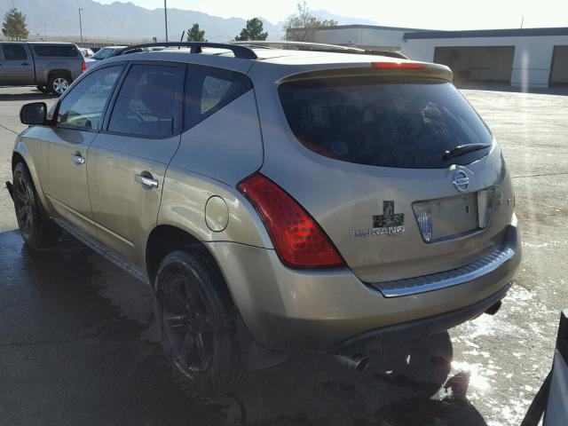 JN8AZ08T06W420196 - 2006 NISSAN MURANO SL GOLD photo 3