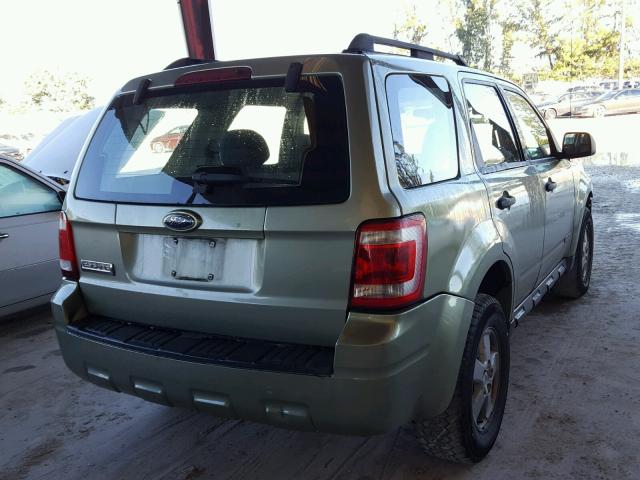 1FMCU02Z08KC70693 - 2008 FORD ESCAPE XLS GREEN photo 4