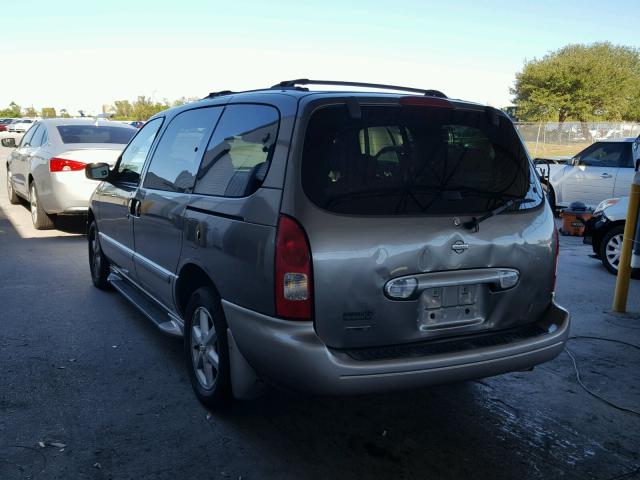 4N2ZN17T61D830133 - 2001 NISSAN QUEST GLE GRAY photo 3