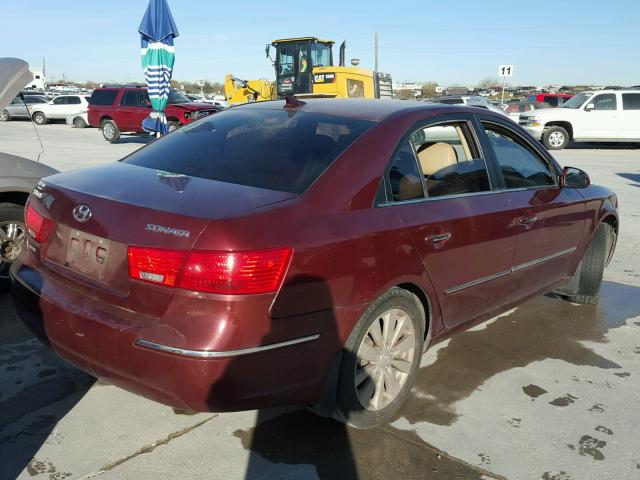 5NPEU46C59H463271 - 2009 HYUNDAI SONATA SE MAROON photo 4