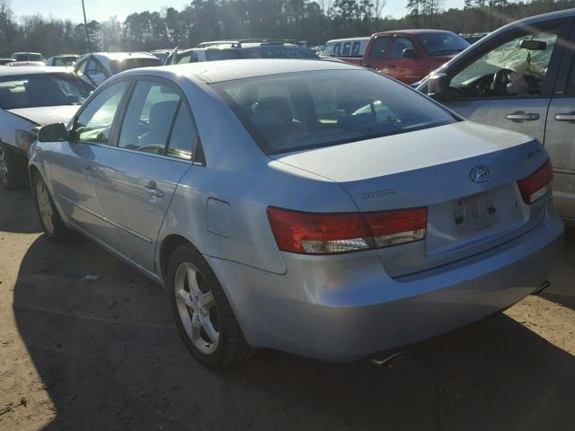 5NPEU46F37H216175 - 2007 HYUNDAI SONATA SE BLUE photo 3