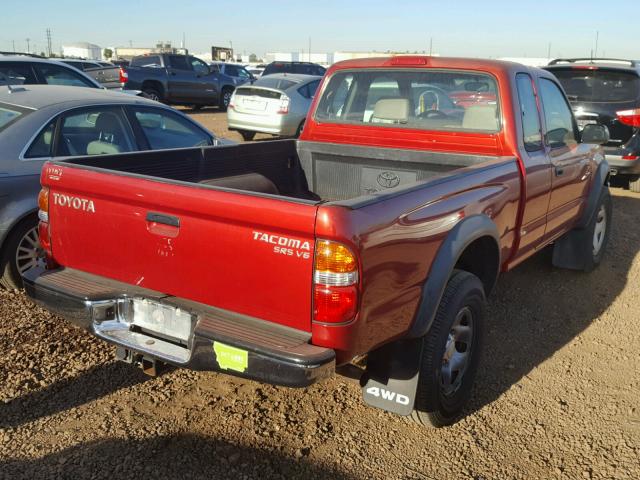 5TEWN72N64Z416928 - 2004 TOYOTA TACOMA XTR RED photo 4