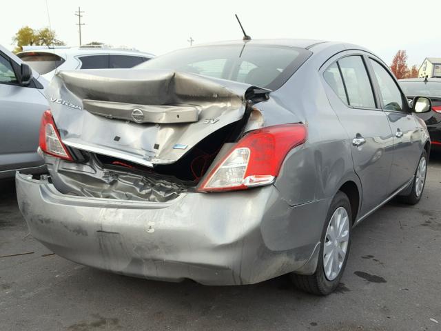 3N1CN7AP2CL879613 - 2012 NISSAN VERSA S SILVER photo 4