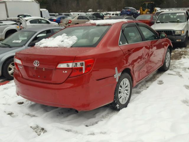 4T1BF1FK2CU575683 - 2012 TOYOTA CAMRY BASE RED photo 4