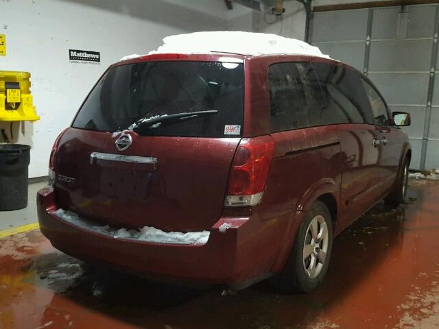 5N1BV28U38N117465 - 2008 NISSAN QUEST S RED photo 4